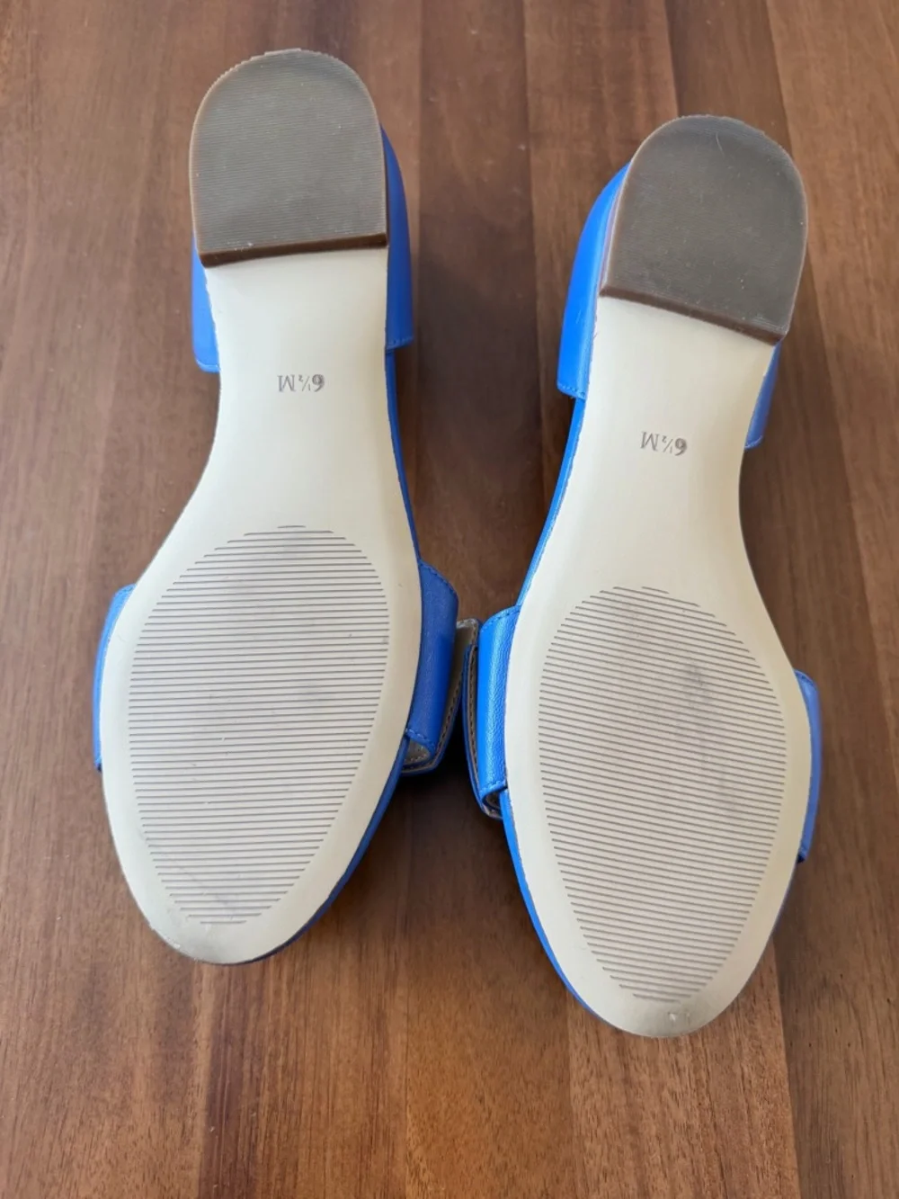 Talbots Bright Blue D'Orsay Flats with Tortoiseshell Accent - Picture 9 of 10